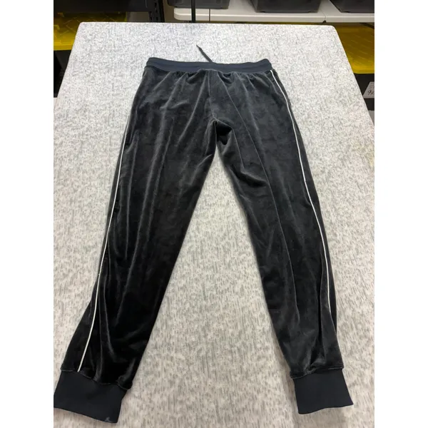 Nike‎ Velour Jogger Pants Small Grey Black Velvet Sweatpants Piping Logo - Image 5