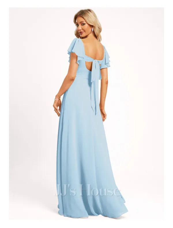 JJ's House Bridesmaid Dress A-line Ruffle Chiffon Dress - Image 2