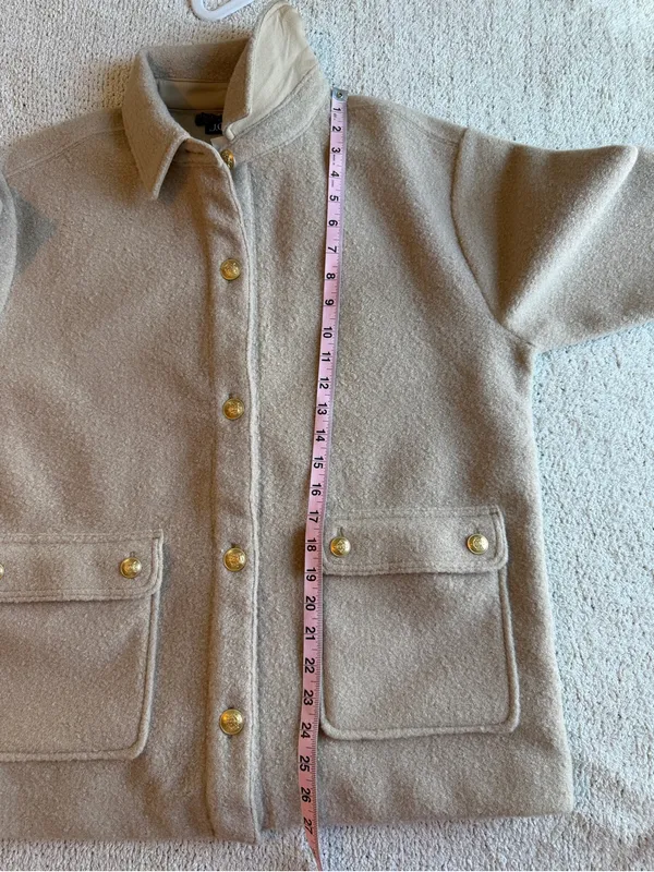 J.Crew Bouclé Shirt Jacket Sandstone Tan NWT Medium - Image 10