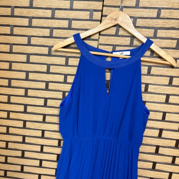 Ya Los Angeles Blue And White Pleated Maxi Dress Size‎ Medium - Image 3