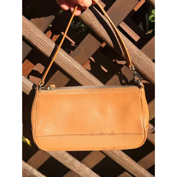 Coach Tan Leather Demi Baguette Shoulder Bag Vintage Y2K 7785 - Image 3