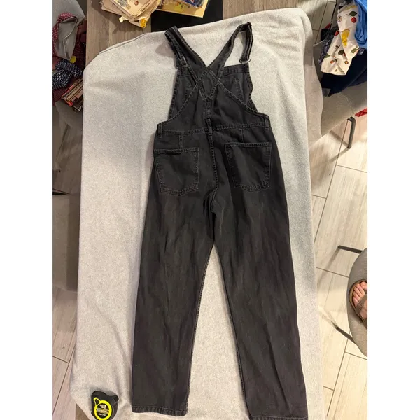 We The Free Free People Black Denim Overalls Womens Size S Straight Leg Bib Jean - Image 9
