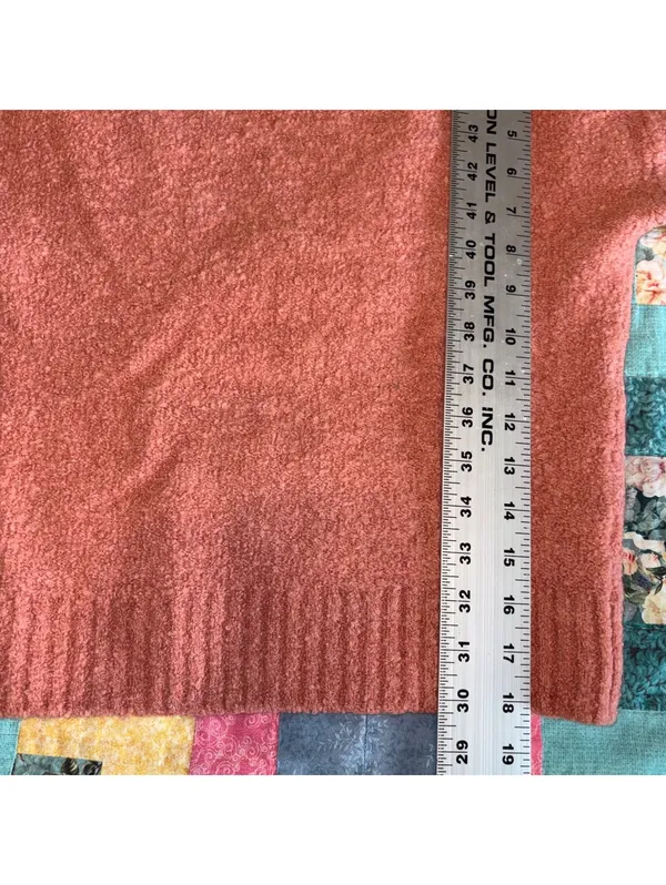 Everlane 65% WOOL Blend Coral Bouclé Woman’s Cozy Sweater, Size Small Outdoor - Image 8