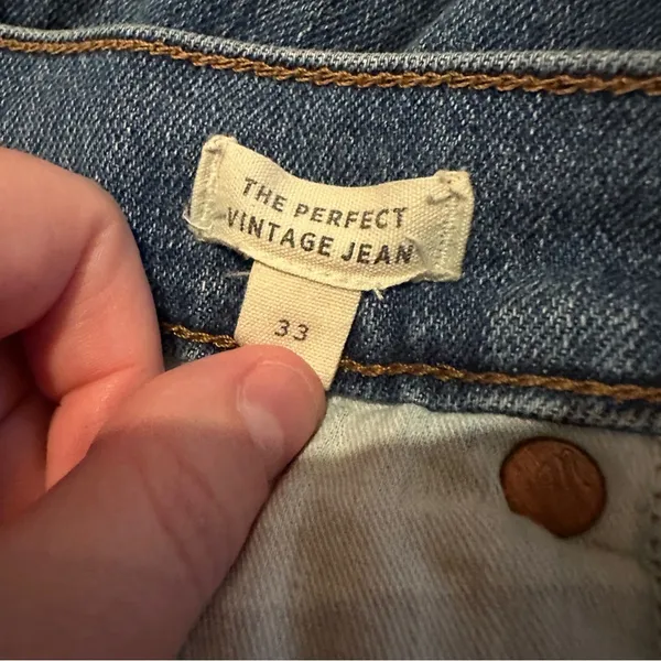 Madewell The Perfect Vintage Jeans in Barnwell Wash‎ Sz 33 Style M6298 Mom 90s - Image 10