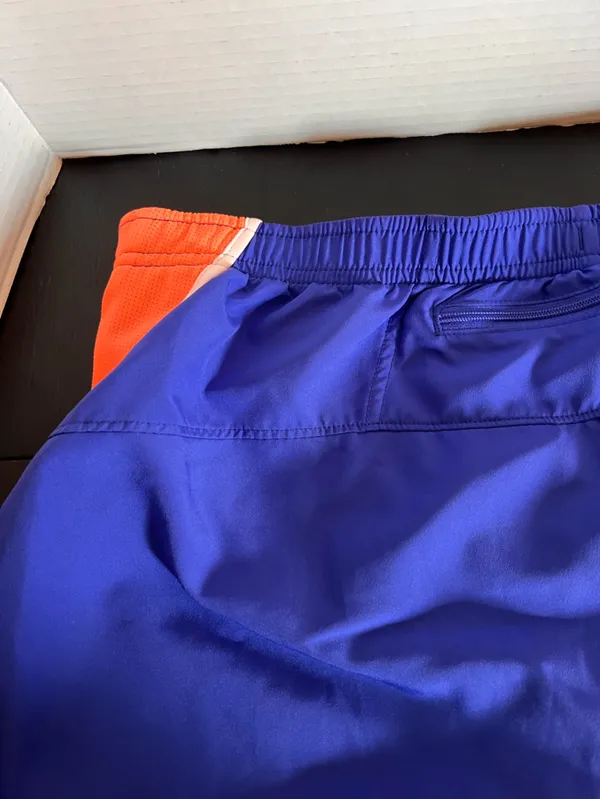 The North Face Women's Royal Blue & Orange Running Shorts - Image 11