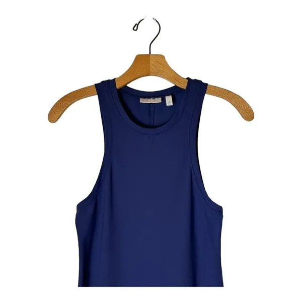 Leith Dress Women XS Blue Sleeveless‎ Crew Neck Racerback Midi Tank Athletic - Image 4