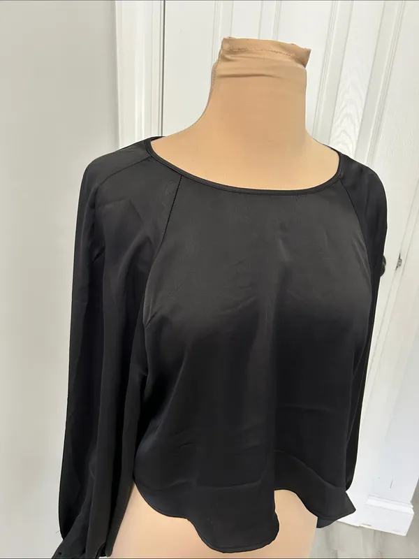 H&M Black Satin Blouse - Image 5