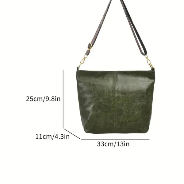 PU Leather Crossbody Shoulder Bag - Beige - Image 7