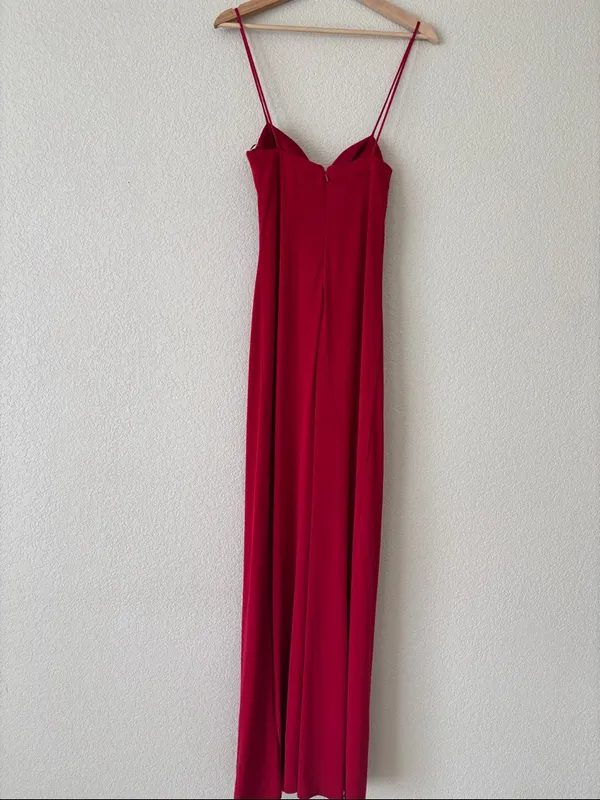 Onyx Nite Red Spaghetti-Strap Evening Gown - Image 3