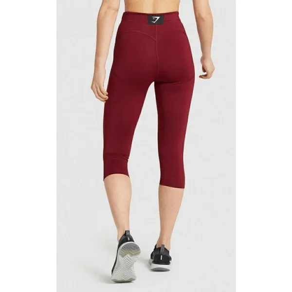 Gymshark Burgundy Claret Cropped Capri Athletic Leggings XS NWOT - Image 8
