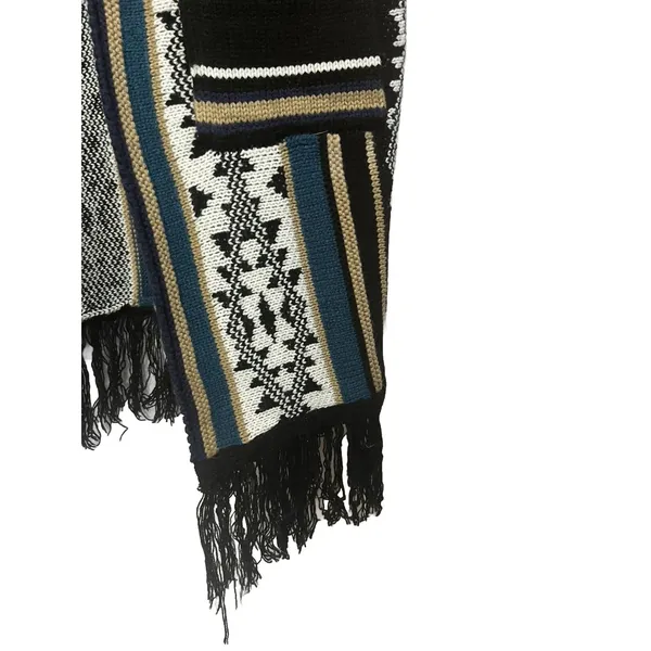 Sleeveless Kimono Overpiece Size Xs/S Fringed Aztec Western Festival Sweater - Image 3
