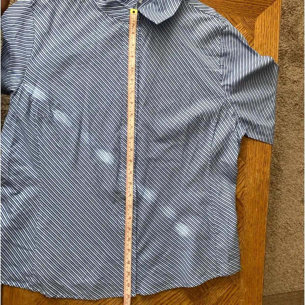 Apt 9 women’s Blue Striped collared Button Down Long Sleeves Shirt - Image 5