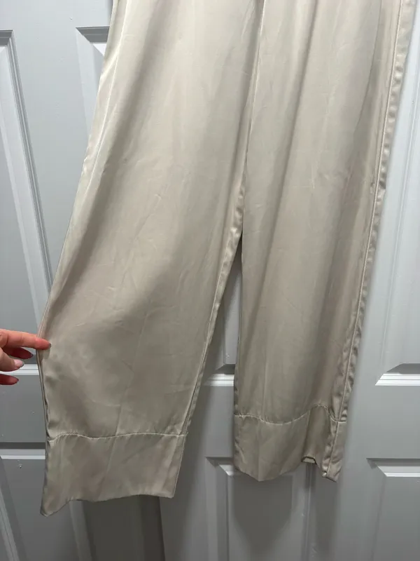 Zara Cream Satin Pants - Image 5