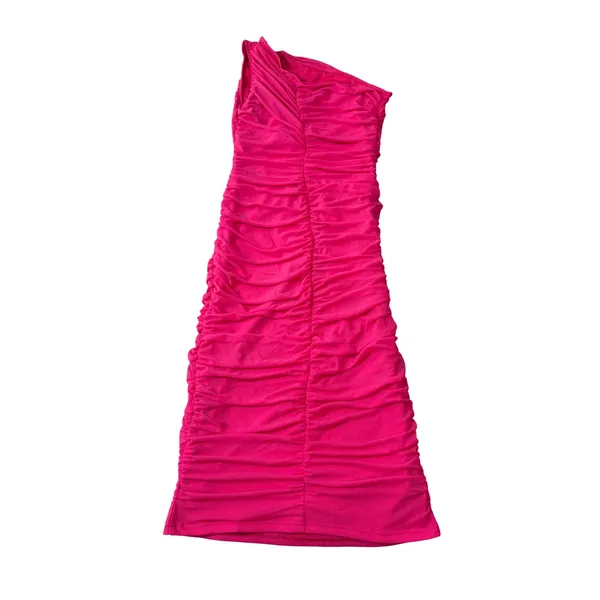 NWT OYS Size XL Rose‎ Pink One Shoulder Ruched Sexy Bodycon Dress Midi Cocktail - Image 7