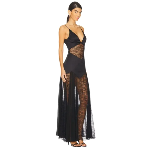 House of Harlow 1960 x REVOLVE Izrah Gown in Black Medium New Womens Lace Maxi - Image 3