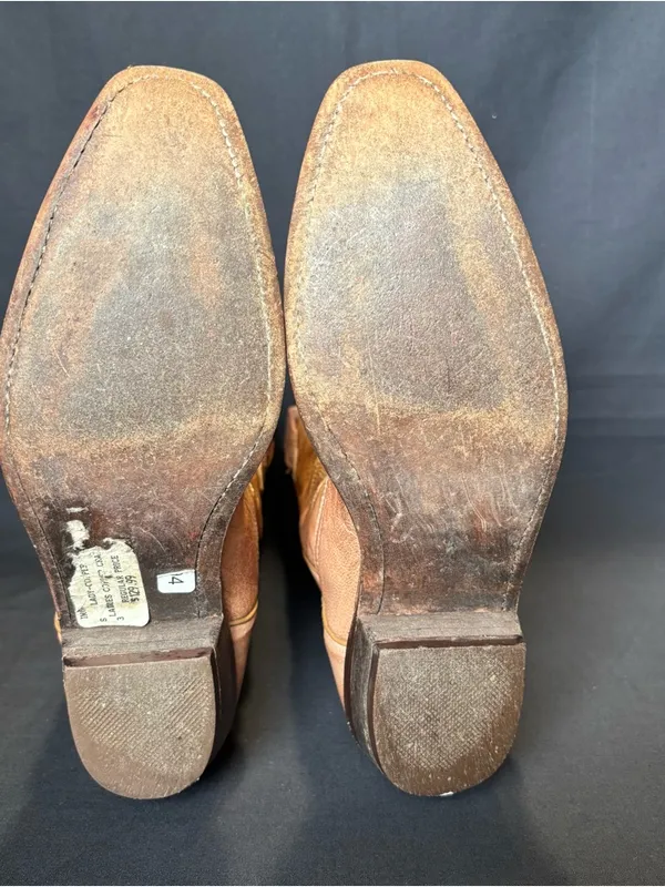 Pecos Bill size 6 Classic Tan Copper Leather Western Cowboy Boots - Image 6