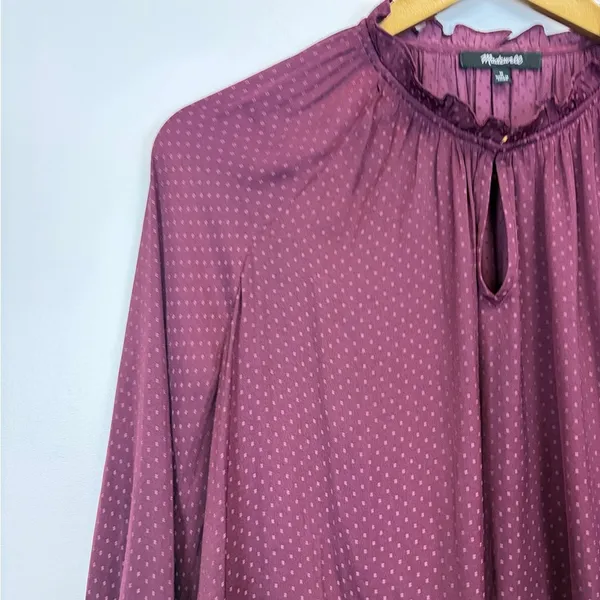 Madewell Burgundy Ruffled Blouse - Image 10