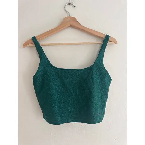 BANDIER Jacquard Green Tempo Crop Bra Size Small - Image 4