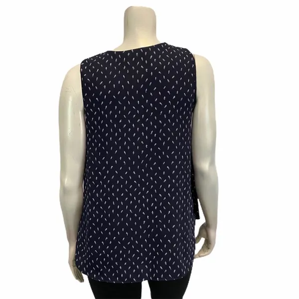 Ann Taylor Medium Sleeveless Top Blouse Blue - Image 4