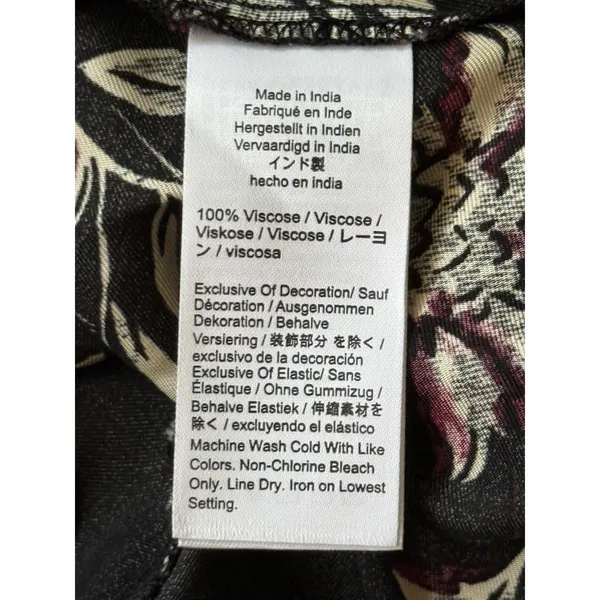 J.Crew Veranda Dress Size 12 Black Floral Midi Sleeveless Ruched Waist Boho - Image 8