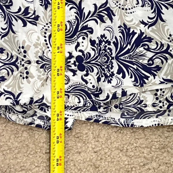 Dokotoo Boho Blue White Damask Paisley‎ Spaghetti Strap Tiered Maxi Dress XL NWT - Image 9