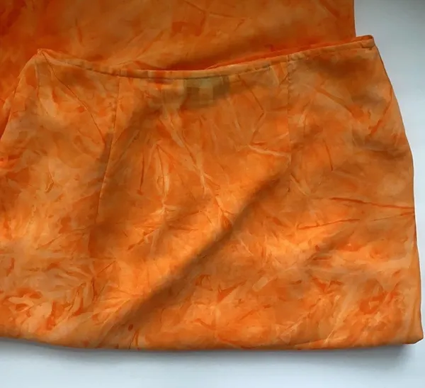 Vintage orange tie dye wrap maxi skirt, size 10 - Image 5