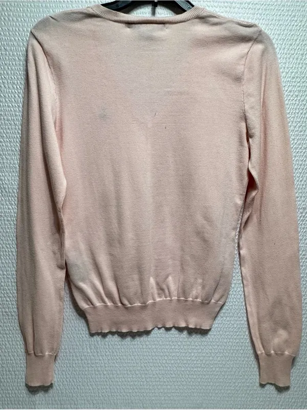 Ralph Lauren Womens V-Neck Lightweight Sweater - Pale Pink - Image 3