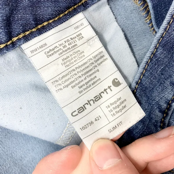Carhartt Layton‎ Slim Fit Bootcut Womens Sz 16 Regular Blue Jeans Cotton Stretch - Image 6