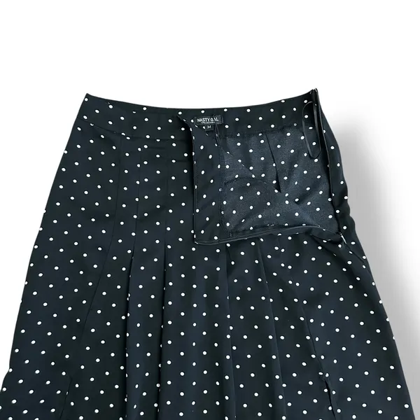 Nasty Gal Black White‎ Polka Dot Midi Skirt Size M nwot Vintage Style Flowy - Image 6