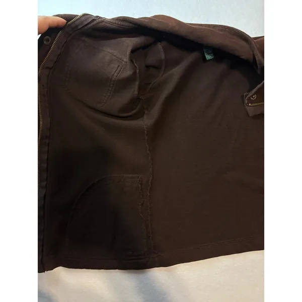 Lauren Ralph Lauren Petite Brown Cotton Utility Jacket Full Zip Snap Small P/P - Image 6