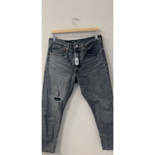 Levi's‎ 501 Black Distressed Button Fly High rise Jeans Womens Size W30 L28 - Image 5