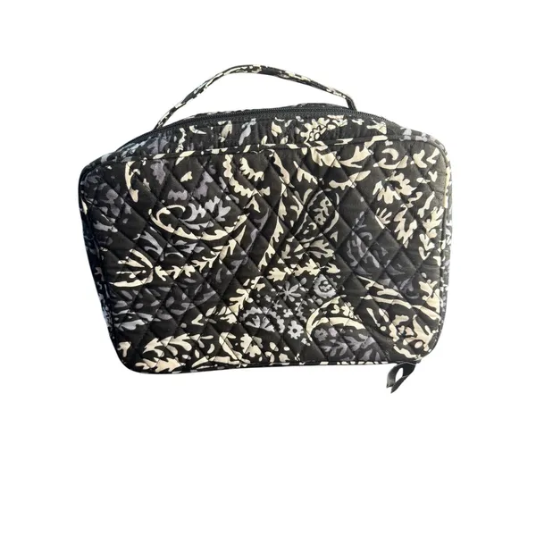 Vera Bradley Train Case Cosmetic‎ Makeup Bag Travel Organizer Black Paisley - Image 4