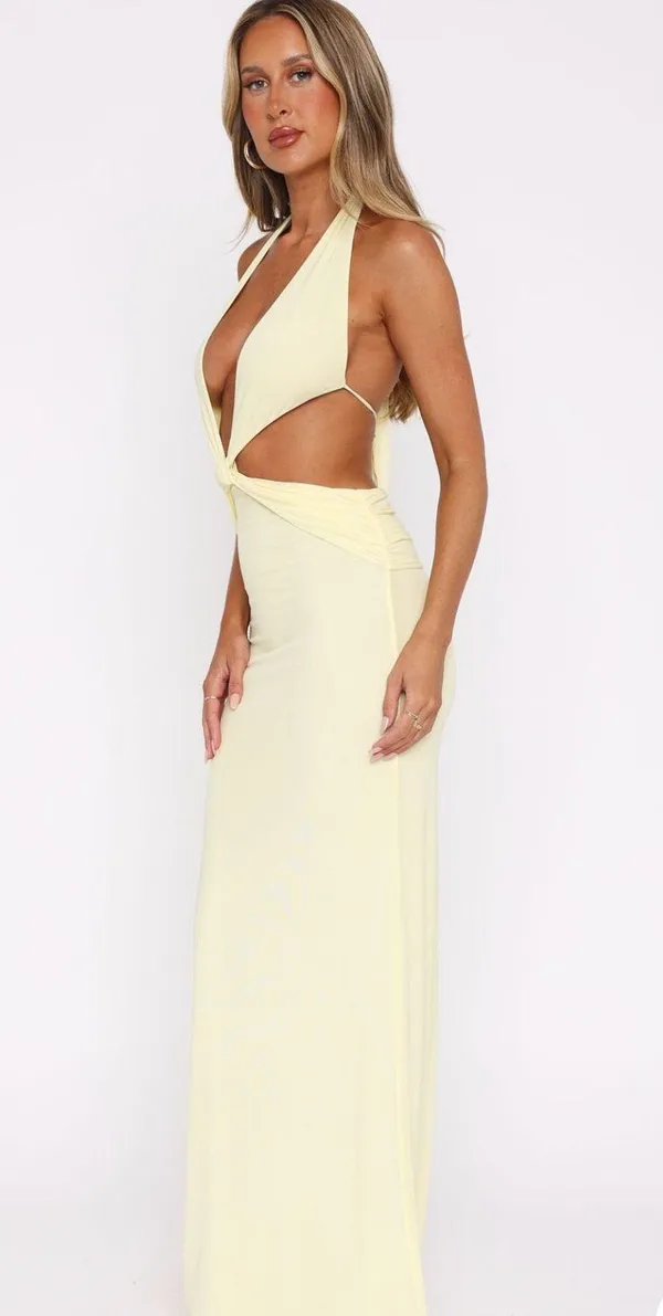 White Fox Butter Yellow Dress - Image 3