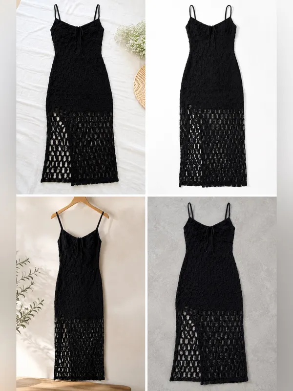 NWOT No Comment Black Lace Midi dress - Image 2