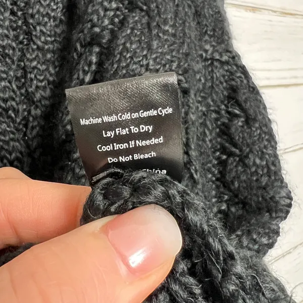 POL Black Chunky Knit Sweater Size Small Wool Blend Oversized Pullover - Image 6