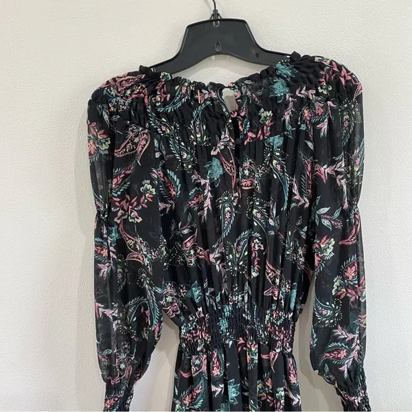 MISA Los Angeles Lexie Mini‎ Dress XS Silk Floral Boho Party Date Night Chic - Image 11