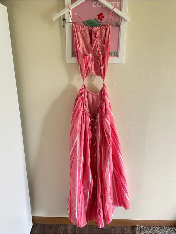 Petal & Pup Madam Stripe Cutout Cotton Halter Dress Size XL - Image 6