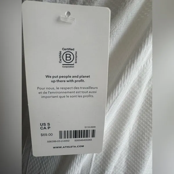 NWT ATHLETA Momentum Polo Tank top 1/4 Zip Neck White size‎ Small - Image 7