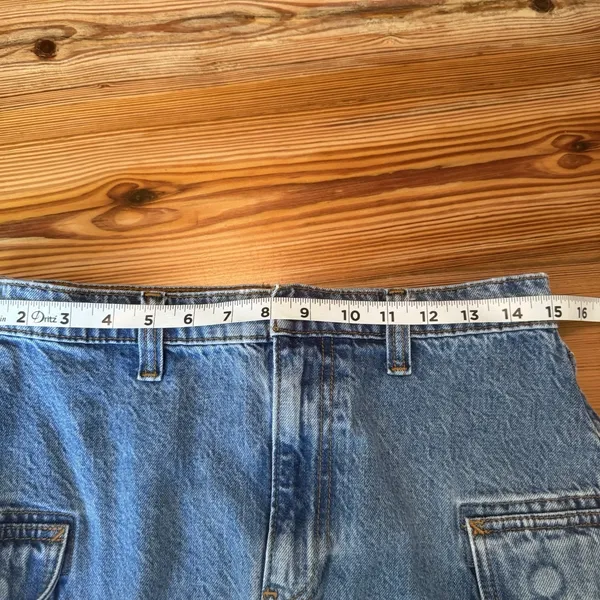 Abercrombie & Fitch High Rise‎ Mini Skirt Size 28 / 6 Denim Side Pockets 90s EUC - Image 9