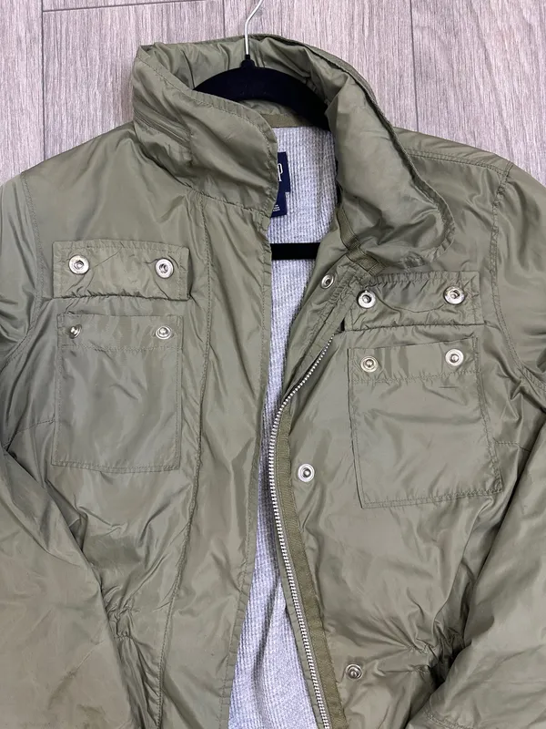 Gap Green Cargo Windbreaker Jacket | Utility Pockets | Cinched Waist | Size XS - Image 7