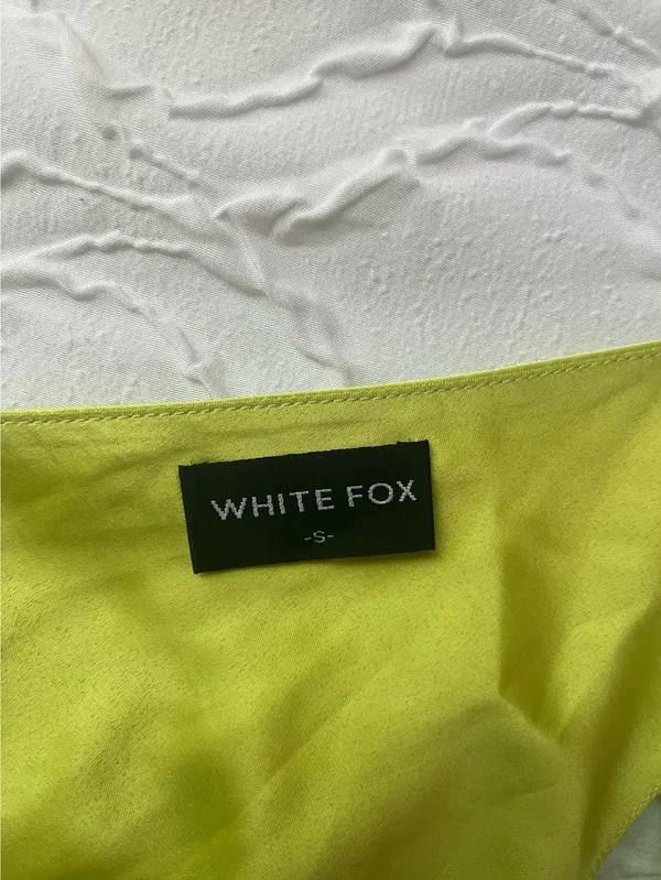 White Fox Lime Green Mini Dress - Image 5