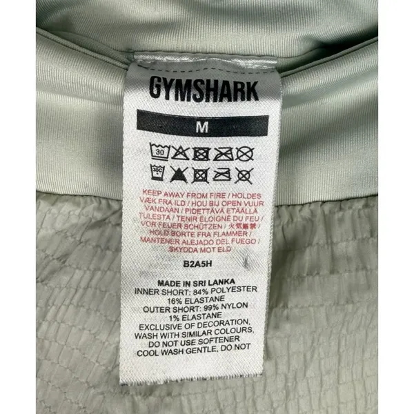 Gymshark Shorts Women Medium Gray/Green Lined 2‎ In 1 Running Training Workout - Image 3