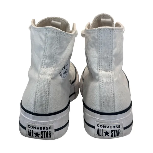 Converse Chuck Taylor All Star Lift Platform Canvas‎ White High Top Sneakers 9W - Image 4