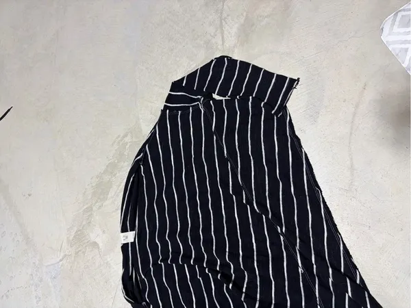 Free people we the free Black & White Striped Long Sleeve Tie-Hem Top medium - Image 3