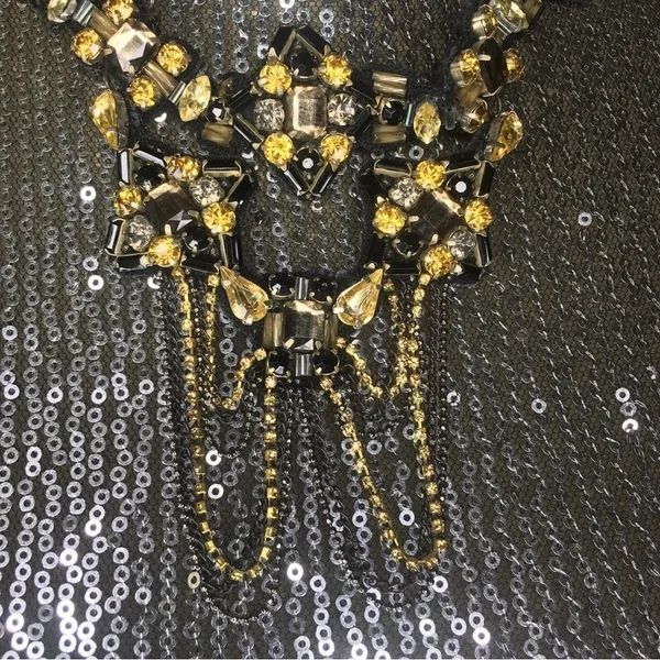 New Free People Black Suede Jeweled Choker Collar - Image 3