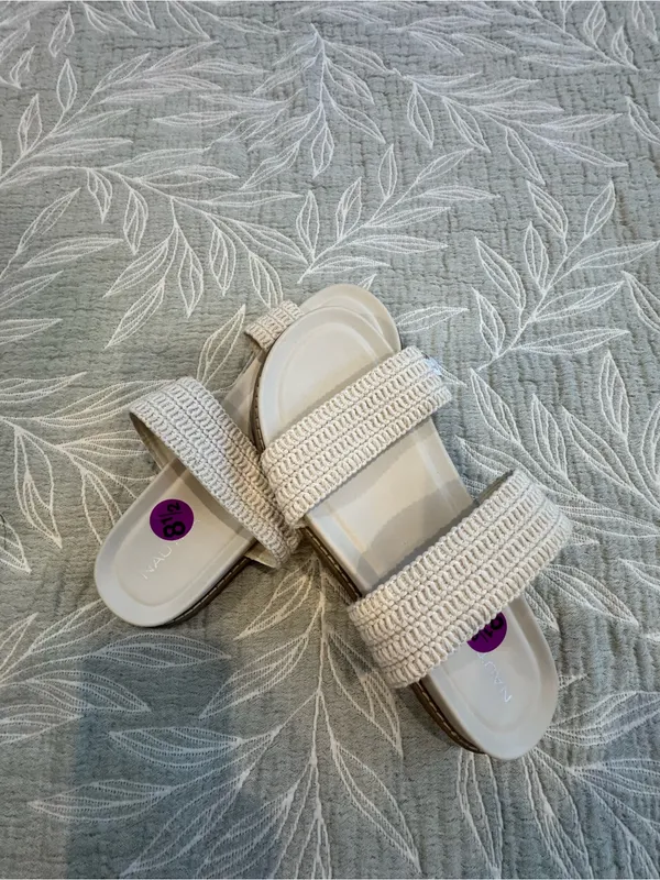 Nautica Women's Cream Woven Double-Strap Slide Sandals - Image 6