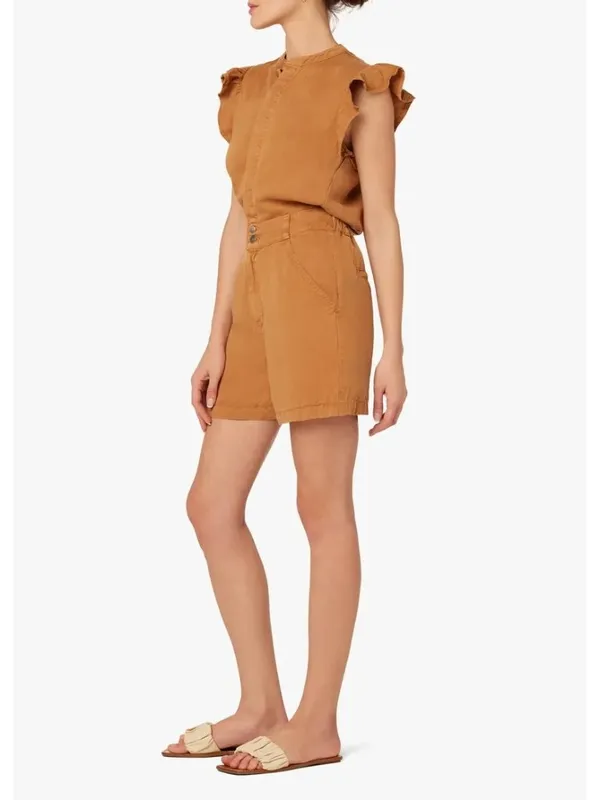 Joe's Jeans Emilia Romper in Small Tan Brown Womens Shortalls Outfit - Image 3
