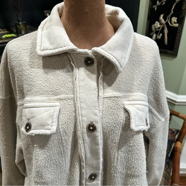 Free People Rugby Oversized Fleece Jacket – Size S - Image 3