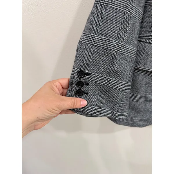 Isabel Marant Etoile Kice Plaid Blazer Grey Wool Blend Minimalist Capsule Sz 38 - Image 5