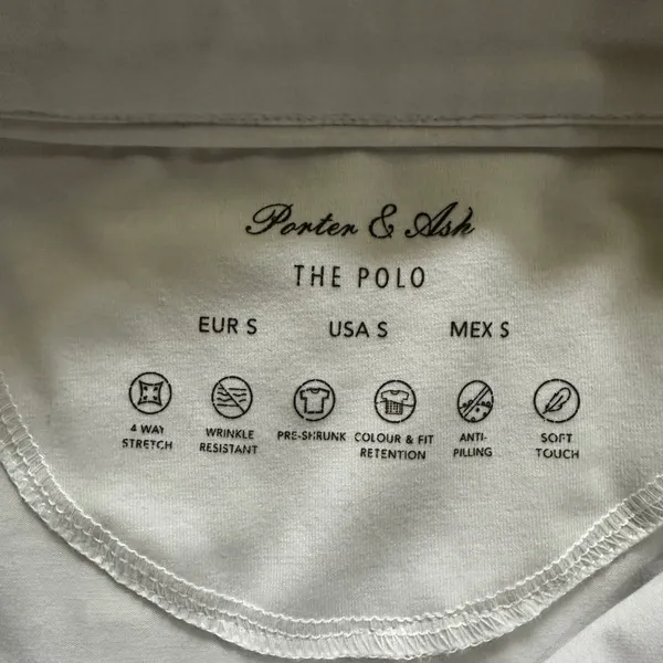 mens small white golf polo shirt - Image 3